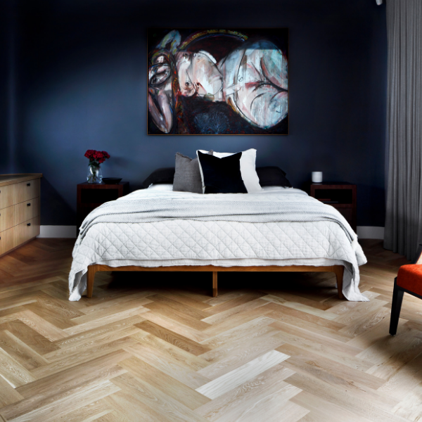 American White Oak Herringbone Engineered Parquetry
